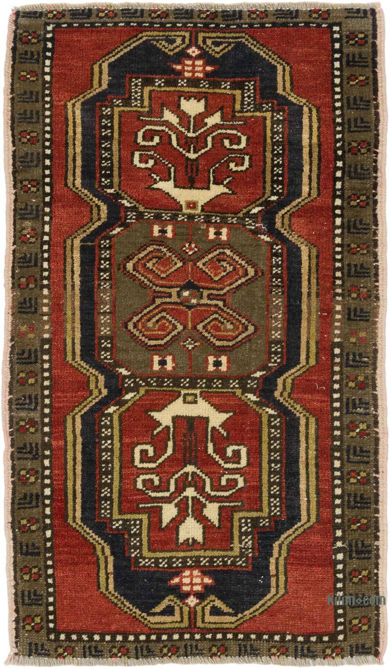 El Dokuma Vintage Halı - 58 cm x 96 cm - K0076165