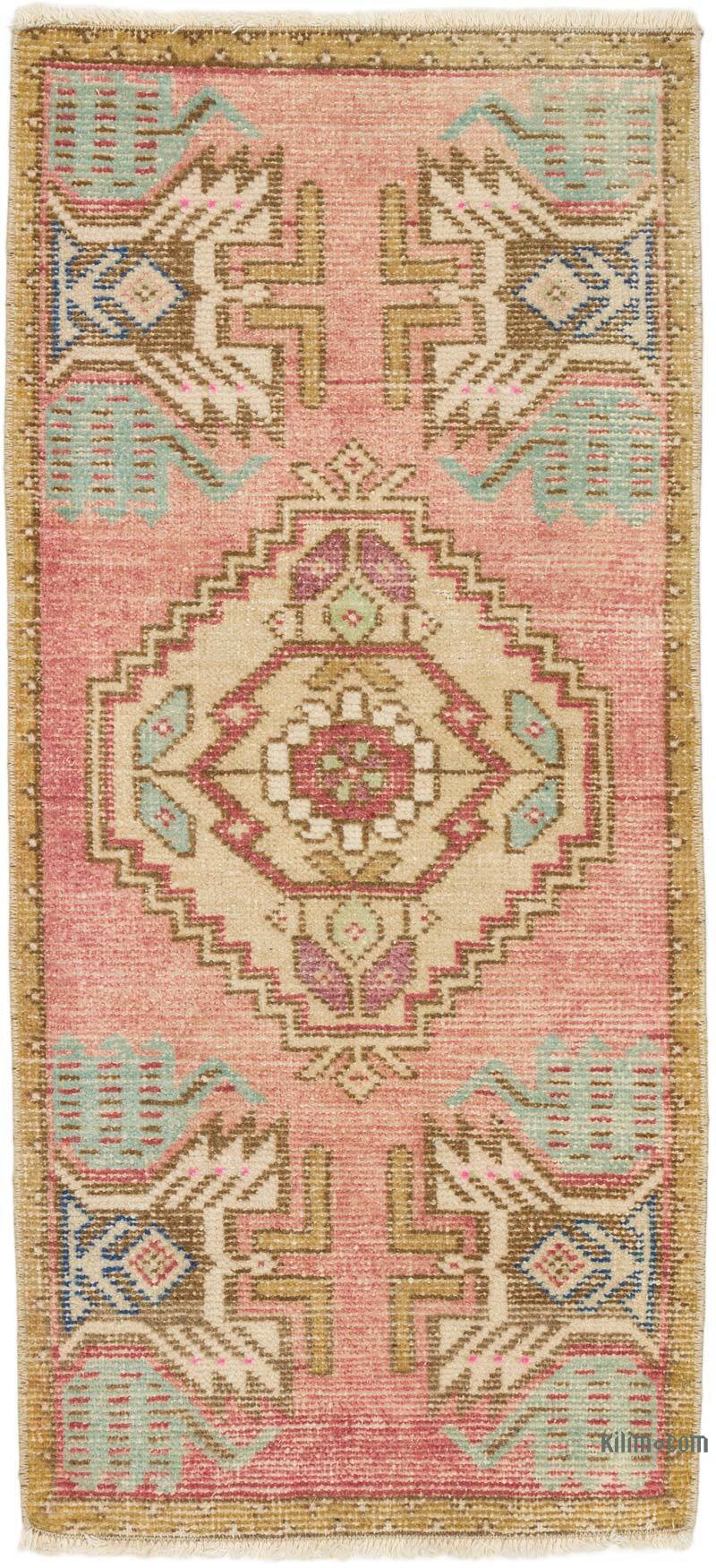 Alfombra Vintage Turca Anudada a Mano - 45 cm x 97 cm - K0076169