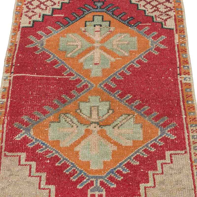El Dokuma Vintage Halı - 48 cm x 91 cm - K0076174