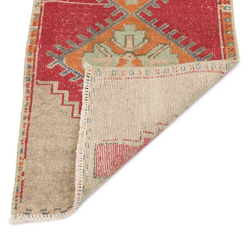 El Dokuma Vintage Halı - 48 cm x 91 cm - K0076174