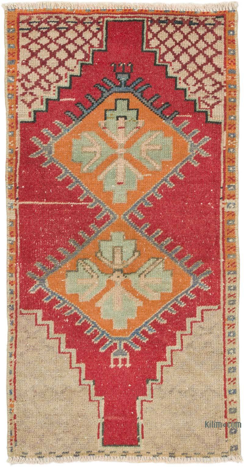 El Dokuma Vintage Halı - 48 cm x 91 cm - K0076174