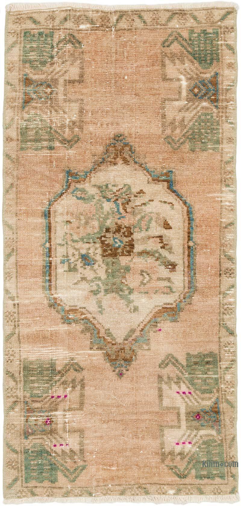 Alfombra Vintage Turca Anudada a Mano - 49 cm x 104 cm - K0076195