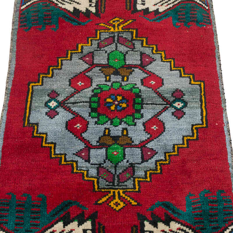 Alfombra Vintage Turca Anudada a Mano - 46 cm x 108 cm - K0076208