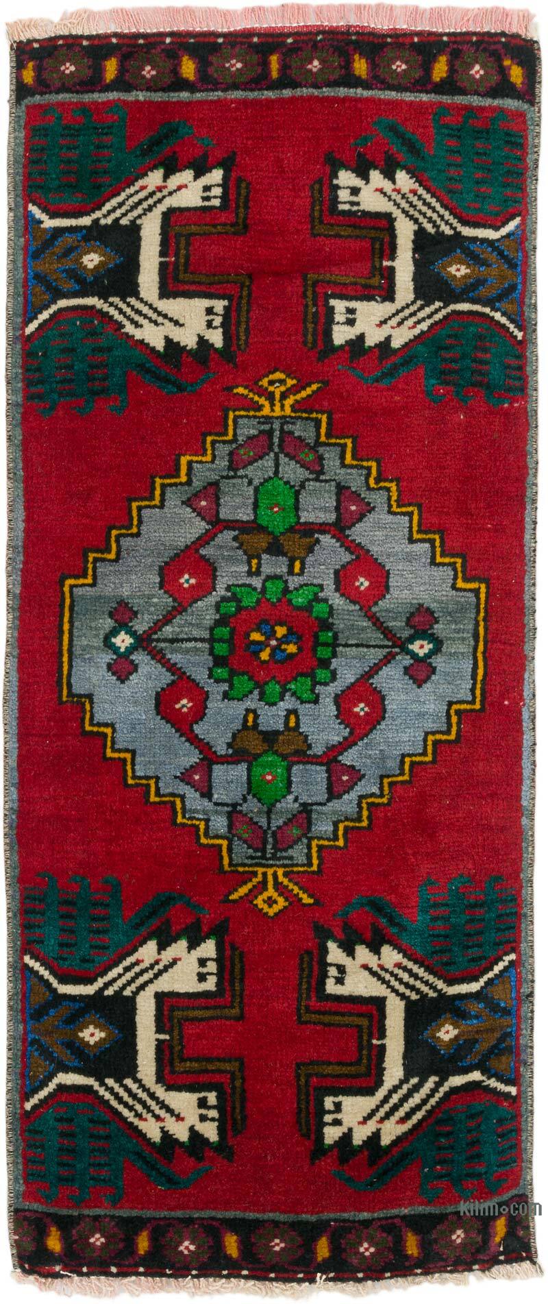 Alfombra Vintage Turca Anudada a Mano - 46 cm x 108 cm - K0076208