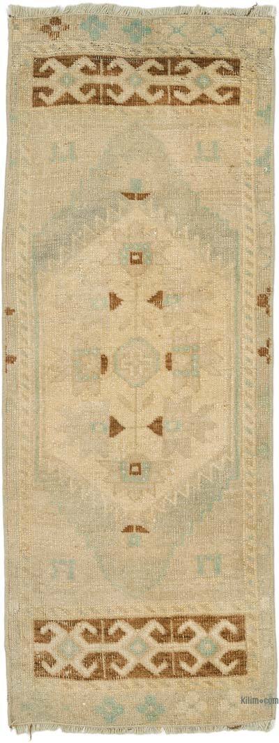 Vintage Turkish Hand-Knotted Rug - 1' 4" x 3' 6" (16" x 42")