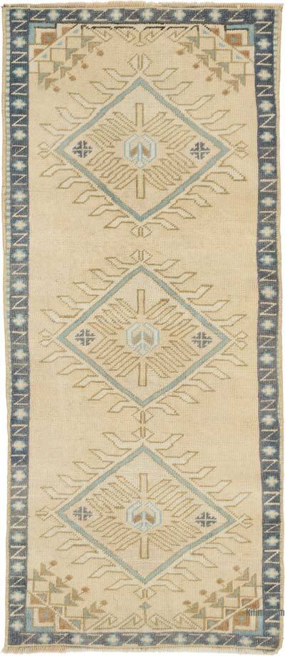 El Dokuma Vintage Halı - 57 cm x 128 cm