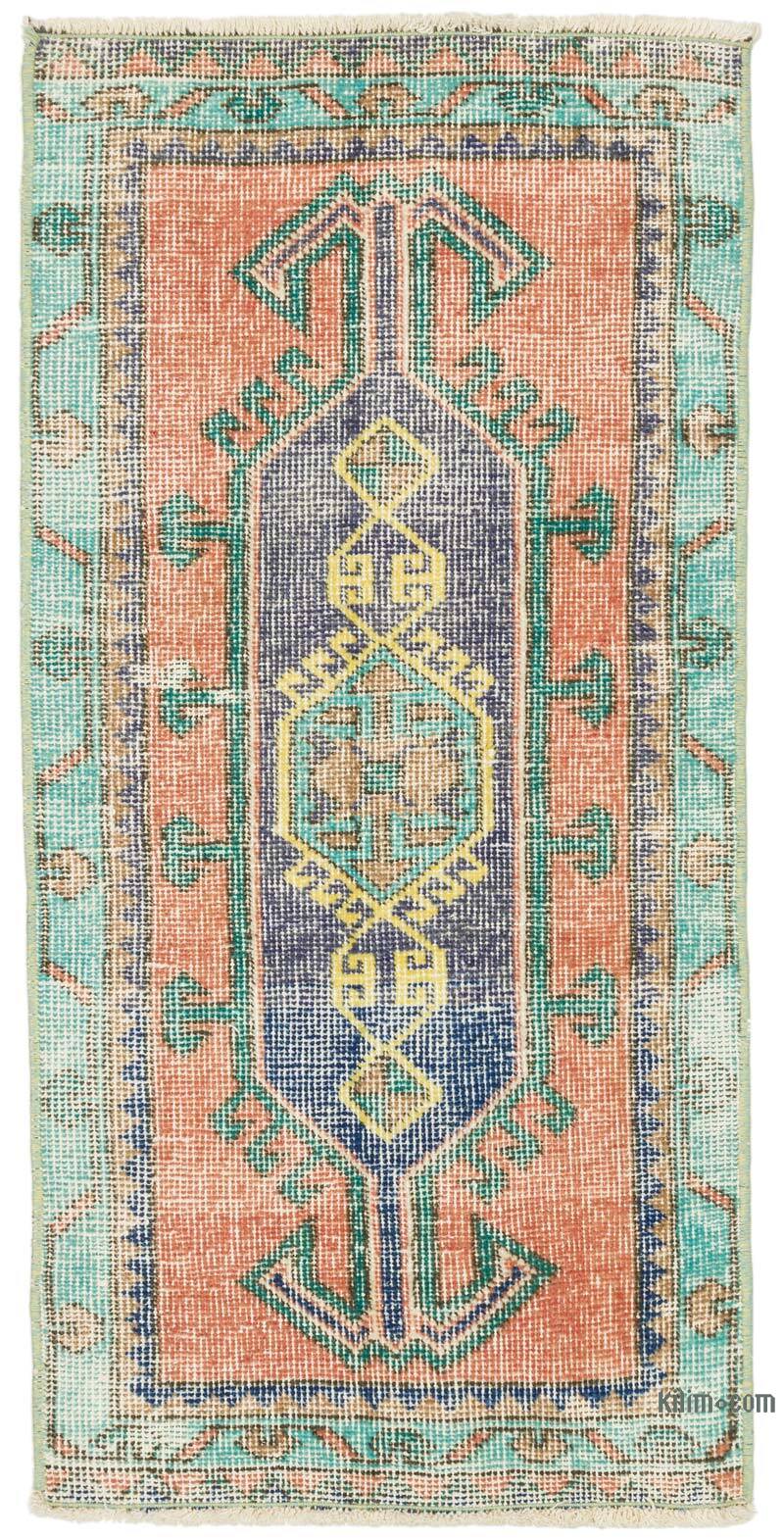 El Dokuma Vintage Halı - 49 cm x 101 cm - K0076229