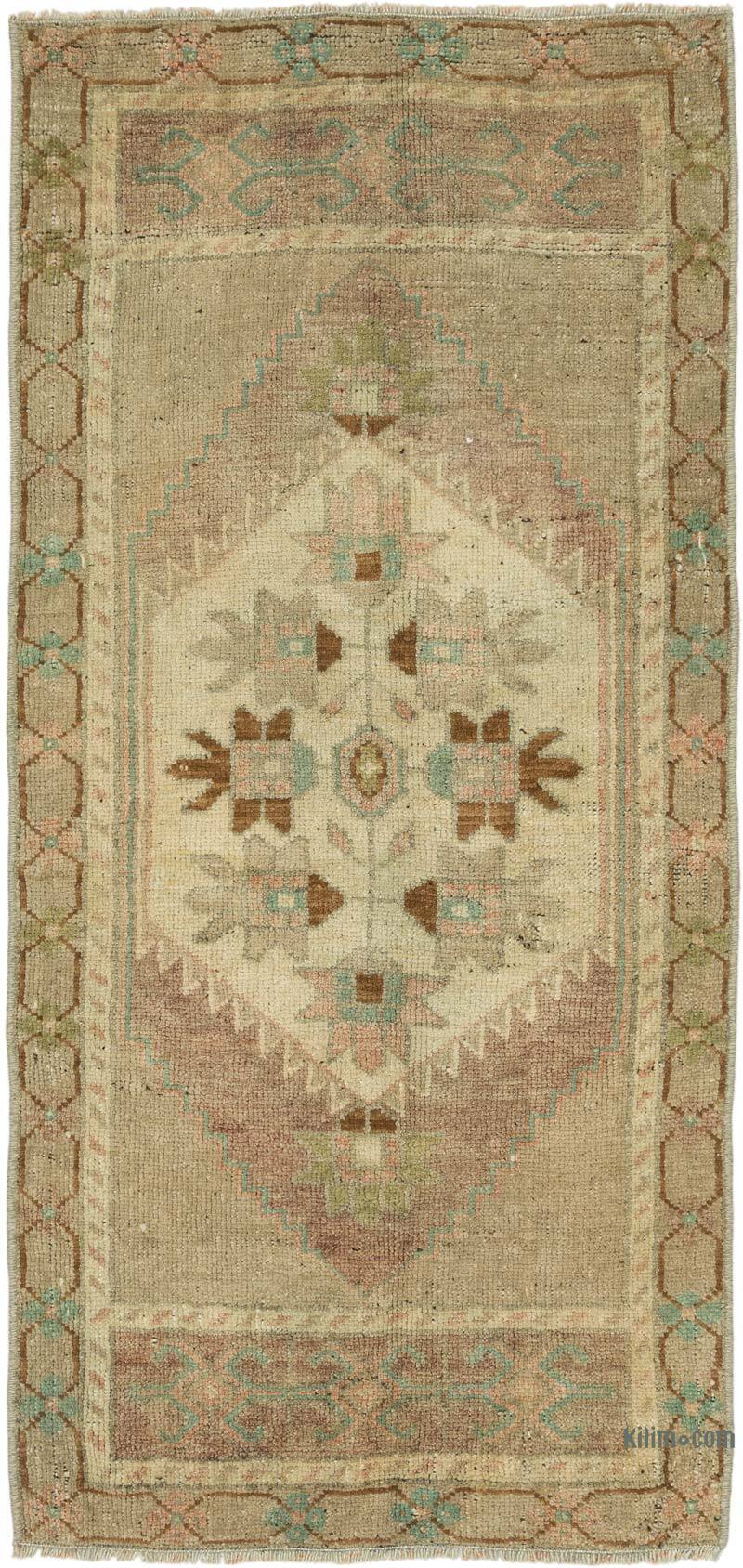 El Dokuma Vintage Halı - 53 cm x 113 cm - K0076233