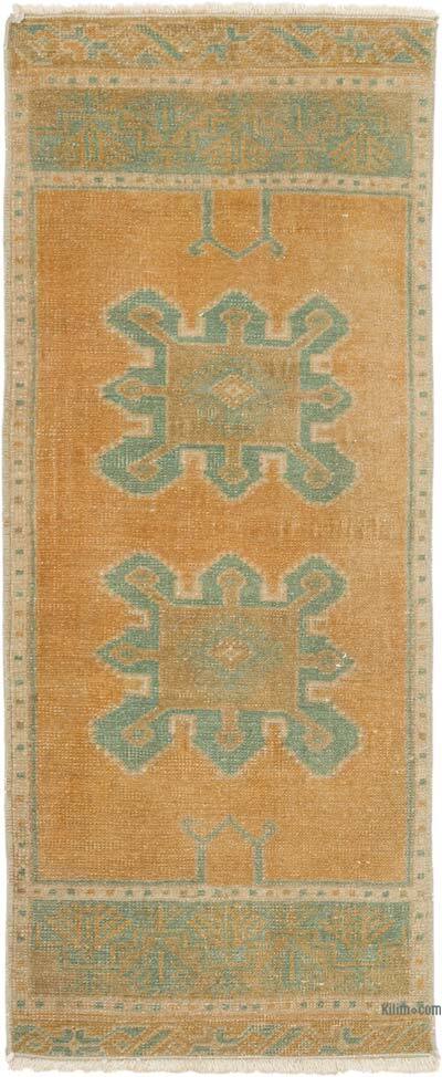 Alfombra Vintage Turca Anudada a Mano - 39 cm x 95 cm