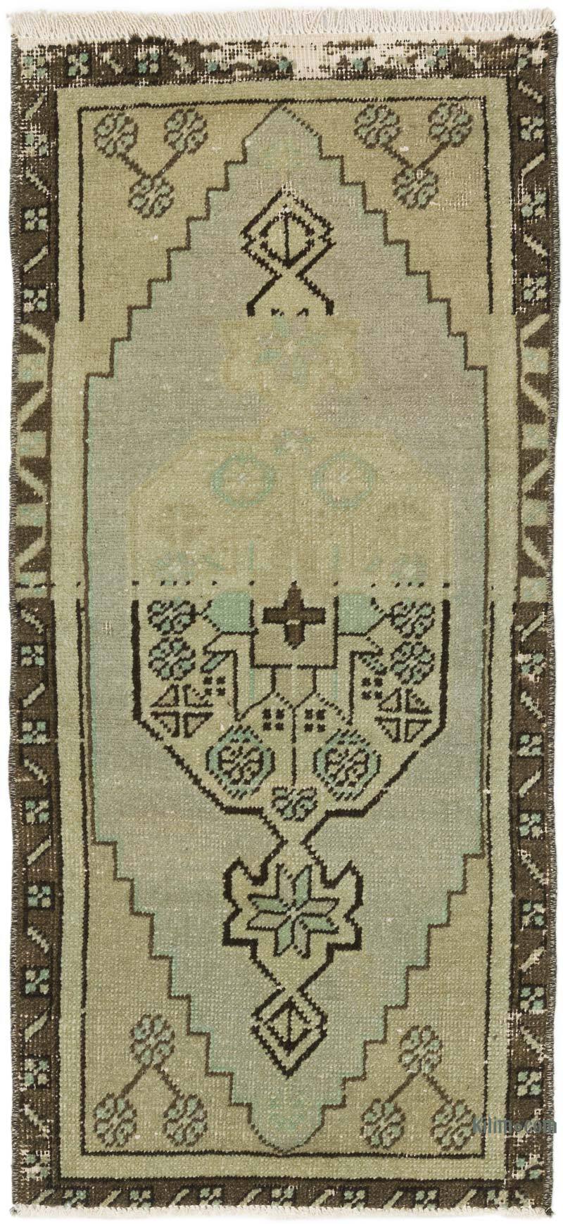 Alfombra Vintage Turca Anudada a Mano - 44 cm x 95 cm - K0076241