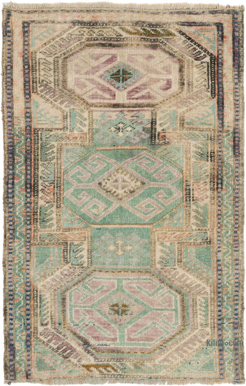 Alfombra Vintage Turca Anudada a Mano - 56 cm x 86 cm - K0076243