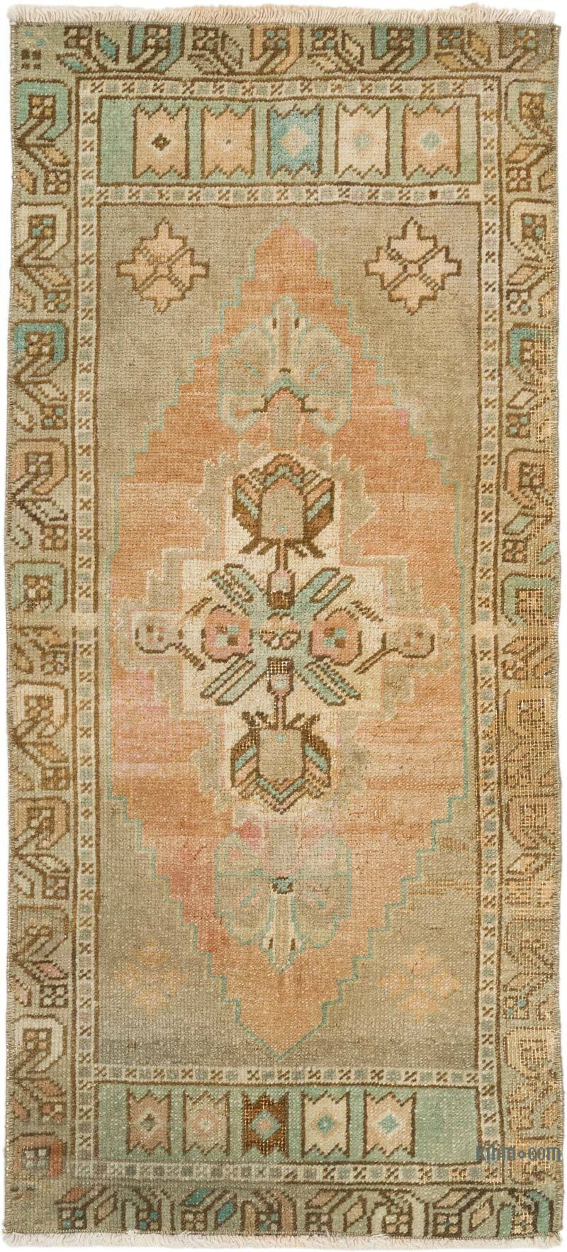 El Dokuma Vintage Halı - 45 cm x 99 cm - K0076250