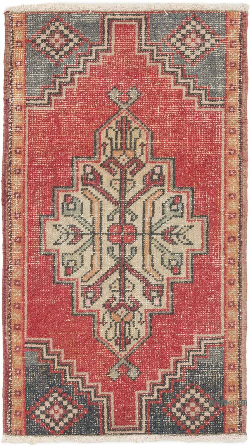 Alfombra Vintage Turca Anudada a Mano - 53 cm x 92 cm - K0076251