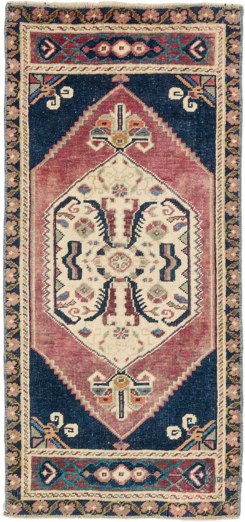 Vintage Turkish Hand-Knotted Rug - 1' 8" x 3' 7" (20" x 43") - K0076259