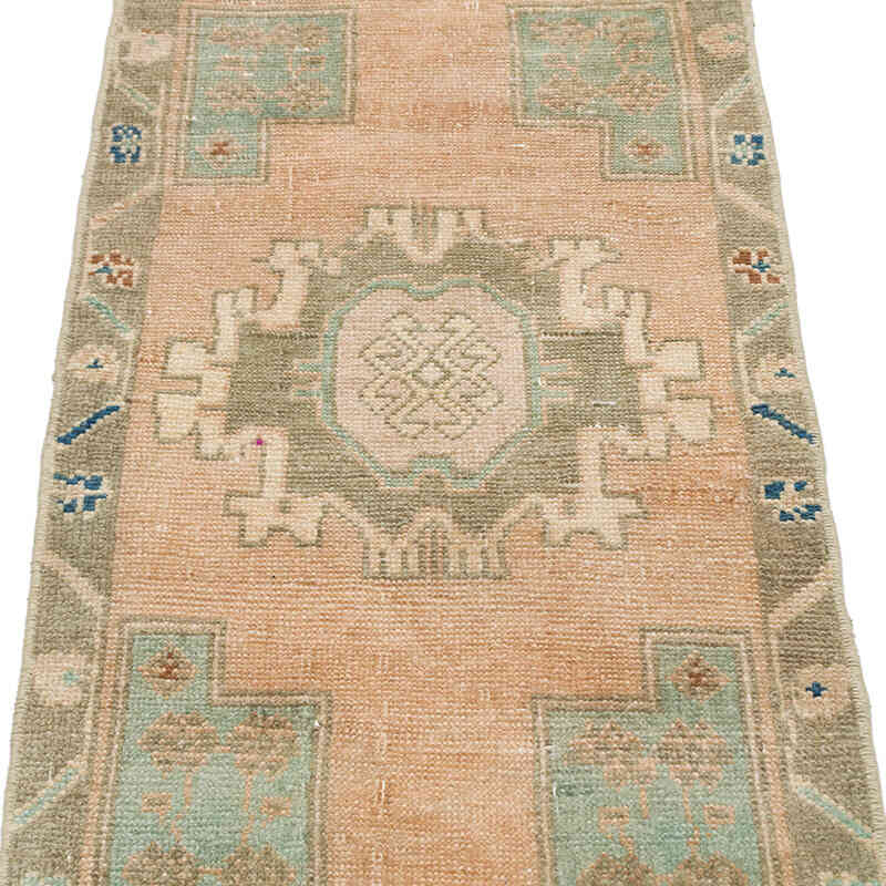 El Dokuma Vintage Halı - 48 cm x 98 cm - K0076268