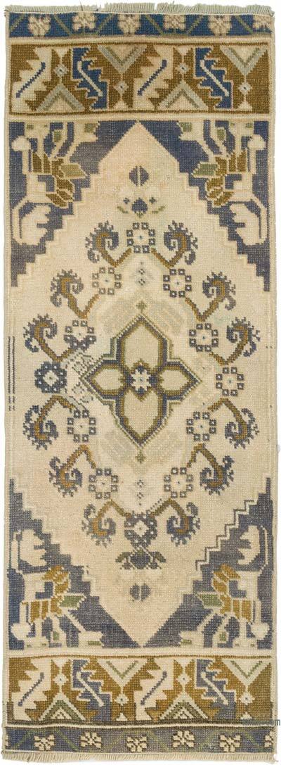 Alfombra Vintage Turca Anudada a Mano - 42 cm x 115 cm