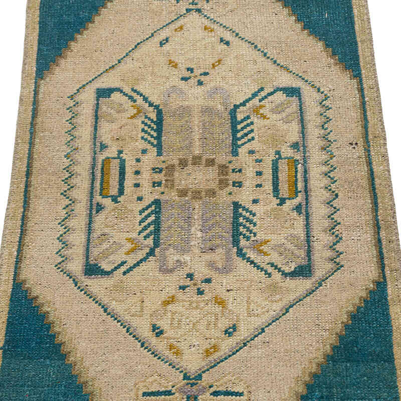 Alfombra Vintage Turca Anudada a Mano - 41 cm x 93 cm - K0076272