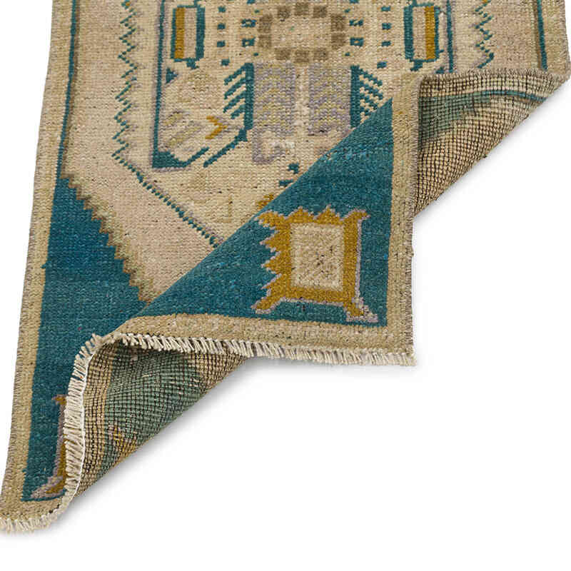 Alfombra Vintage Turca Anudada a Mano - 41 cm x 93 cm - K0076272