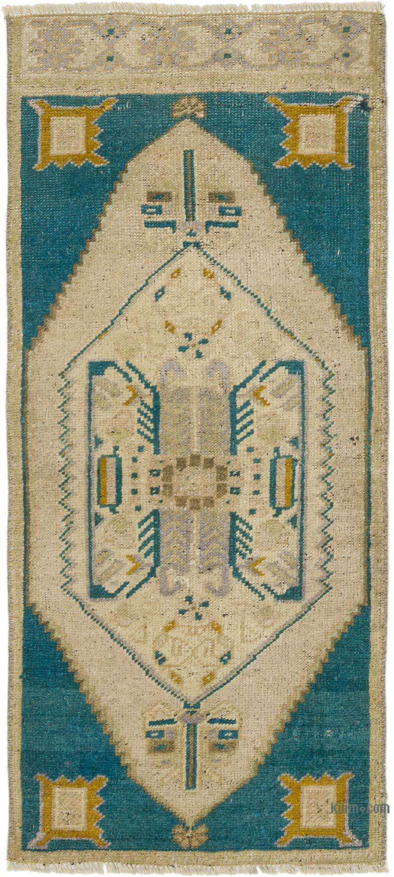 Alfombra Vintage Turca Anudada a Mano - 41 cm x 93 cm - K0076272