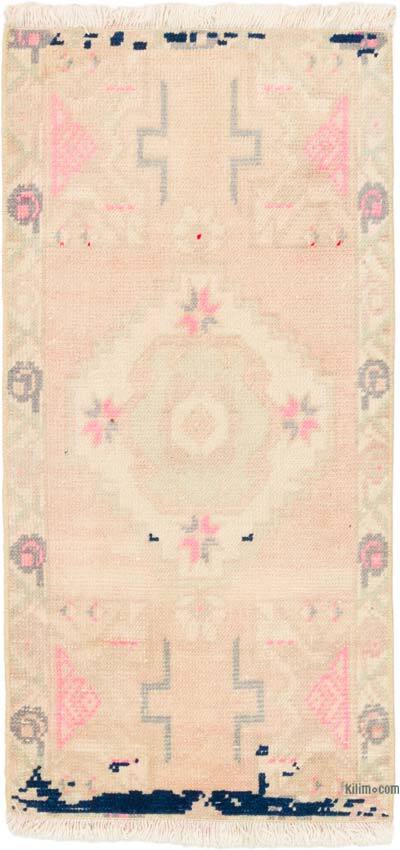 Alfombra Vintage Turca Anudada a Mano - 48 cm x 97 cm