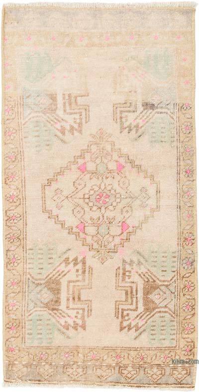 Alfombra Vintage Turca Anudada a Mano - 48 cm x 96 cm