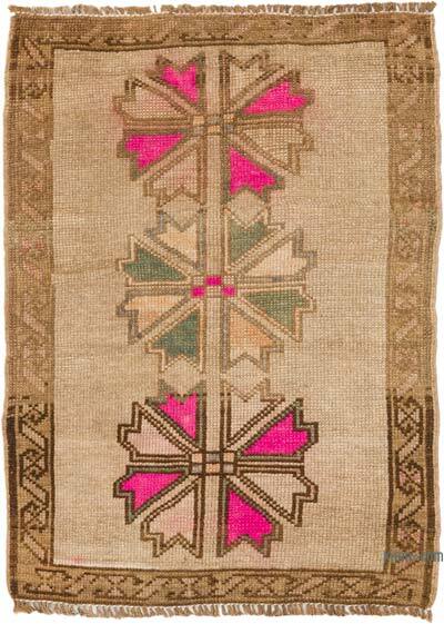El Dokuma Vintage Halı - 56 cm x 75 cm