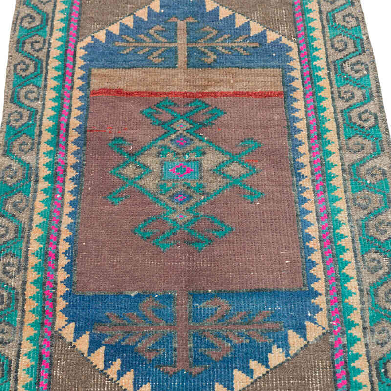 El Dokuma Vintage Halı - 46 cm x 84 cm - K0076379
