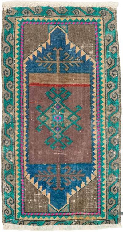El Dokuma Vintage Halı - 46 cm x 84 cm