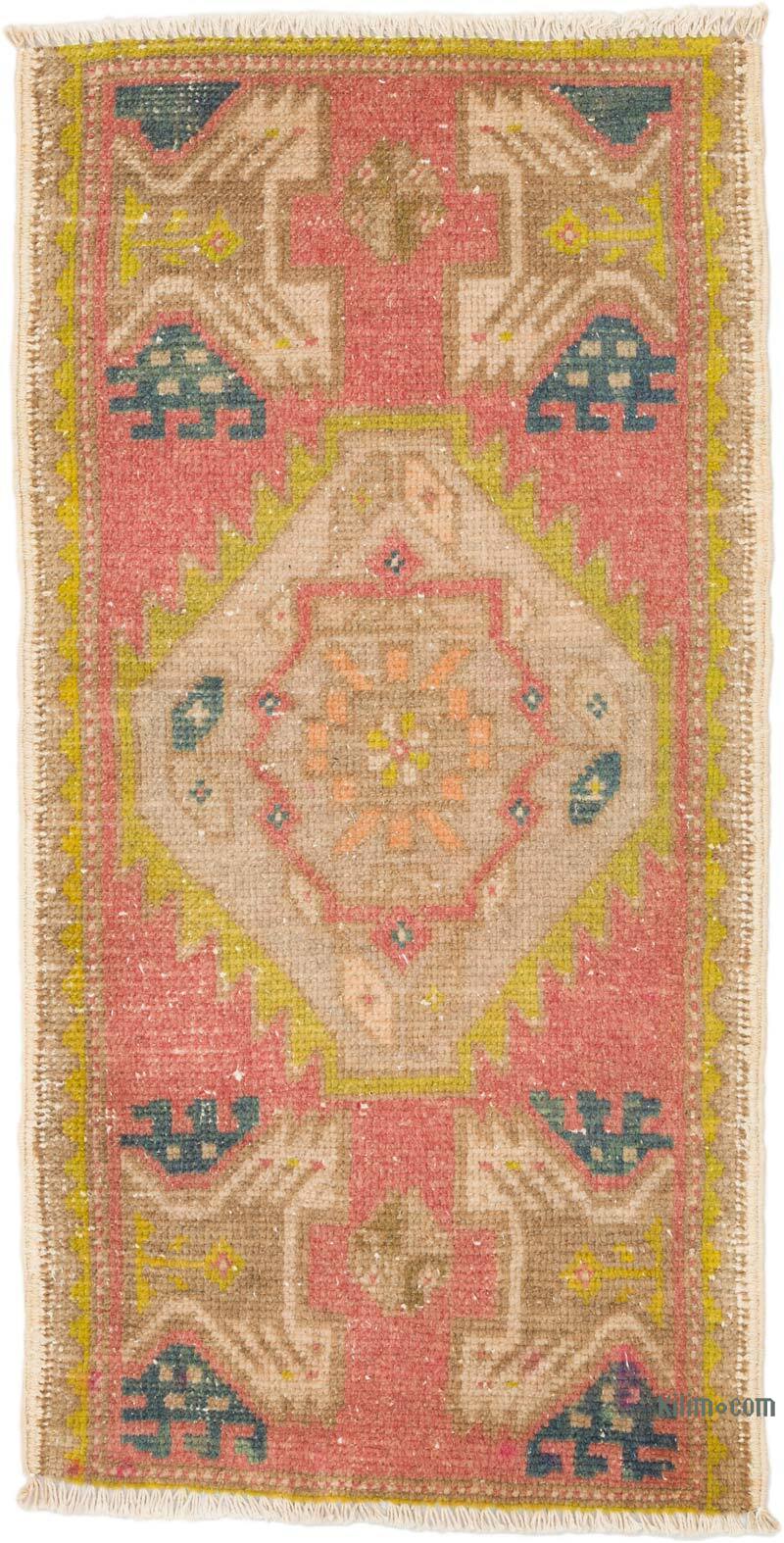 El Dokuma Vintage Halı - 47 cm x 92 cm - K0076380