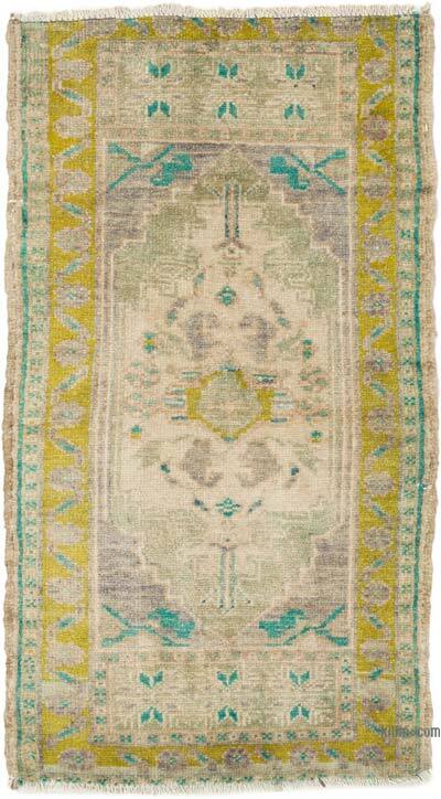 El Dokuma Vintage Halı - 51 cm x 92 cm