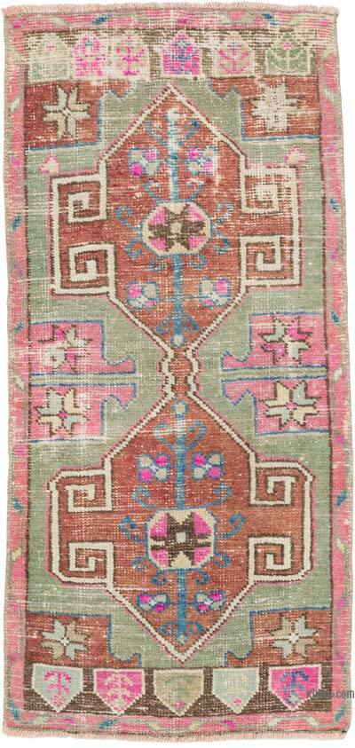 El Dokuma Vintage Halı - 48 cm x 103 cm