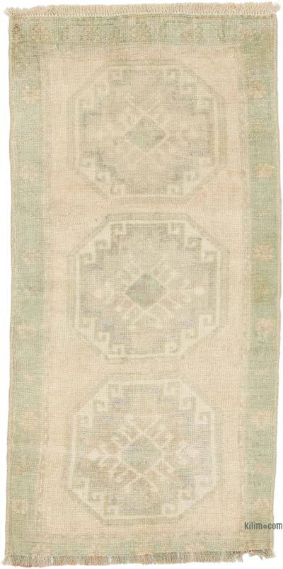 Vintage Turkish Hand-Knotted Rug - 1' 7" x 3' 2" (19" x 38")