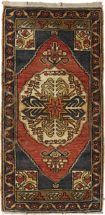 El Dokuma Vintage Halı - 52 cm x 104 cm