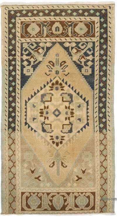El Dokuma Vintage Halı - 55 cm x 103 cm