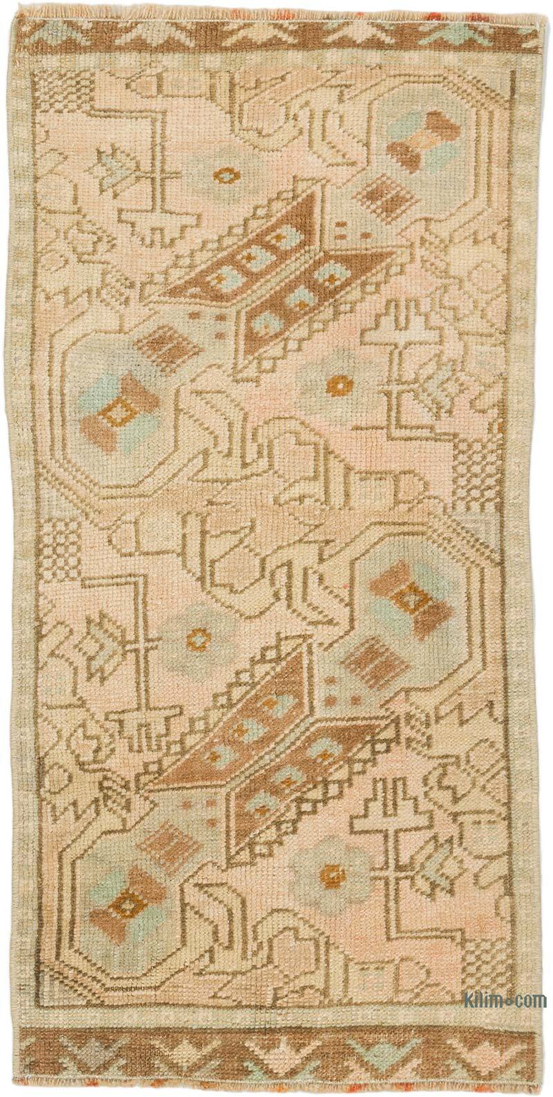 Alfombra Vintage Turca Anudada a Mano - 44 cm x 90 cm - K0076402