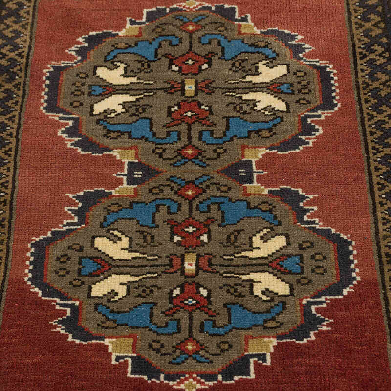 El Dokuma Vintage Halı - 53 cm x 102 cm - K0076404