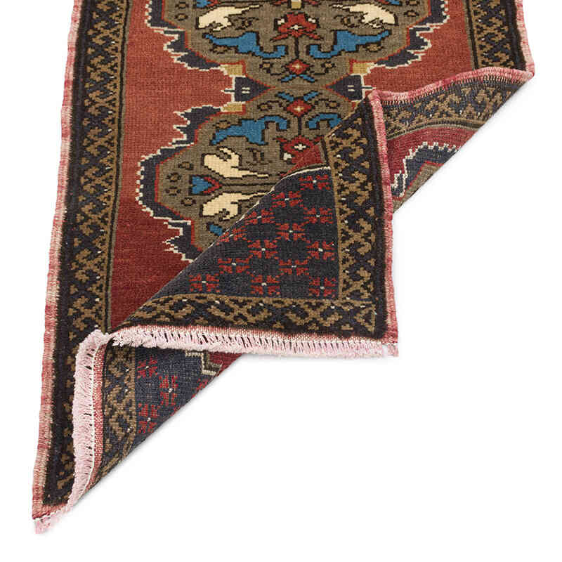 El Dokuma Vintage Halı - 53 cm x 102 cm - K0076404
