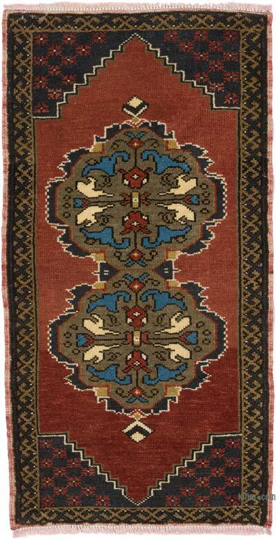 El Dokuma Vintage Halı - 53 cm x 102 cm