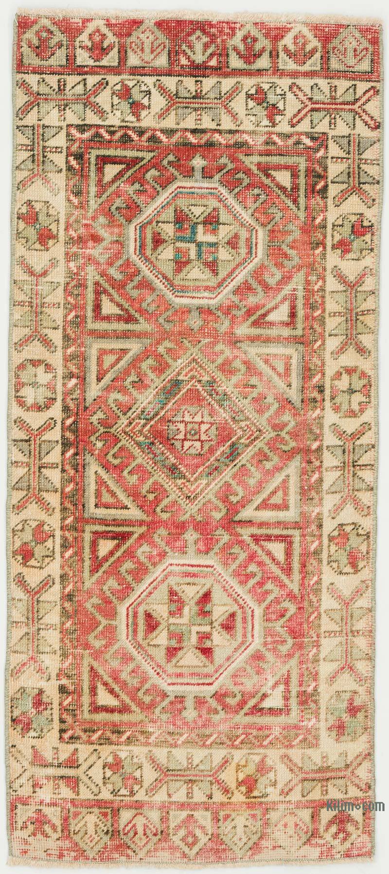 El Dokuma Vintage Halı - 53 cm x 122 cm - K0076406