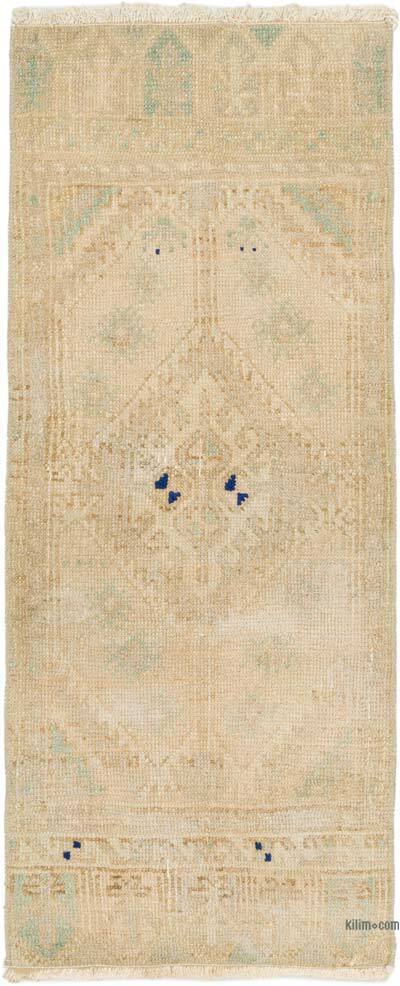 Alfombra Vintage Turca Anudada a Mano - 44 cm x 106 cm
