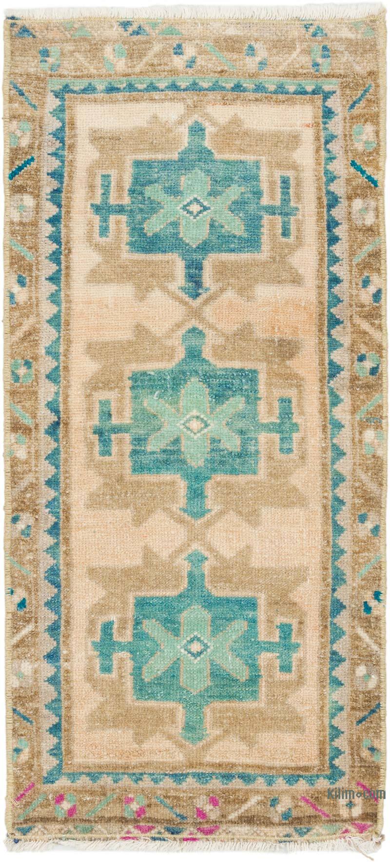 Vintage Turkish Hand-Knotted Rug - 1' 5" x 3' 1" (17" x 37") - K0076411