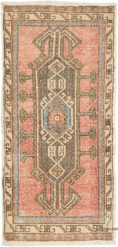 El Dokuma Vintage Halı - 49 cm x 102 cm