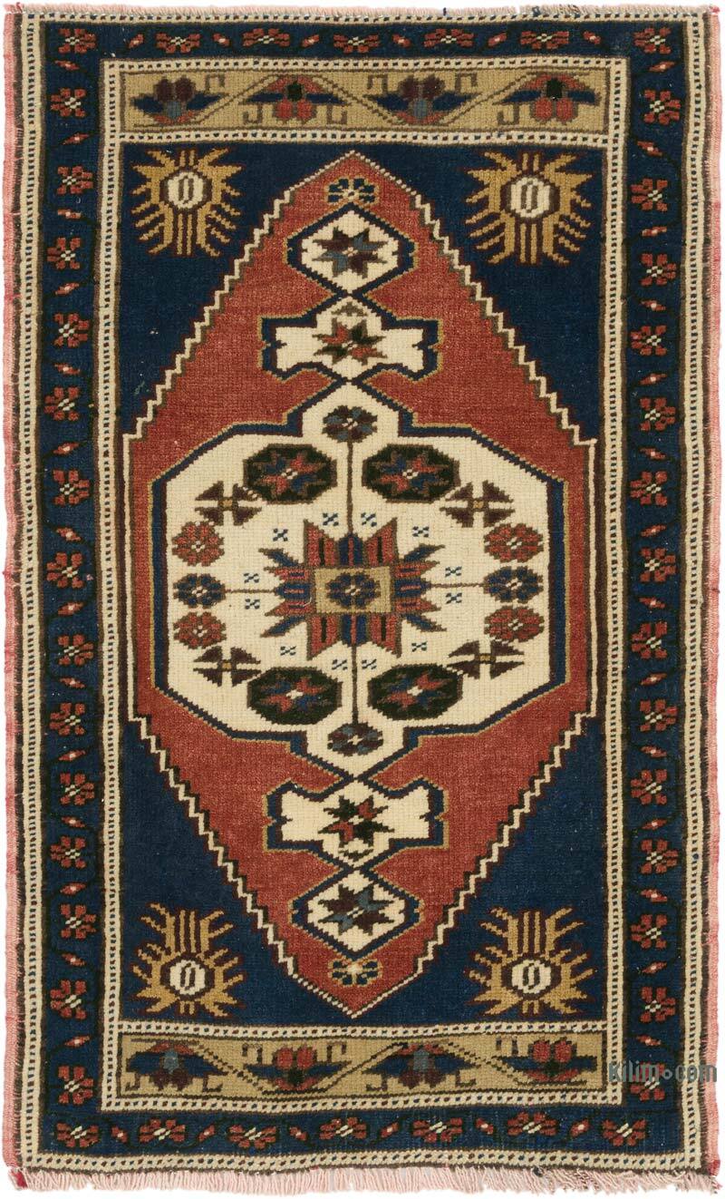 Alfombra Vintage Turca Anudada a Mano - 63 cm x 101 cm - K0076416