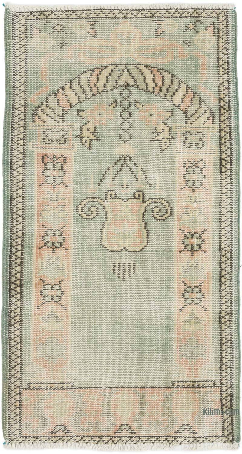 El Dokuma Vintage Halı - 63 cm x 115 cm - K0076418