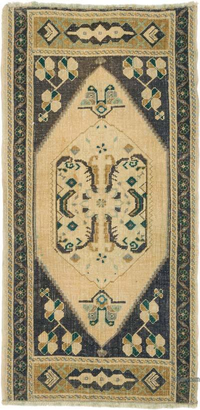 Vintage Turkish Hand-Knotted Rug - 1' 7" x 3' 1" (19" x 37")