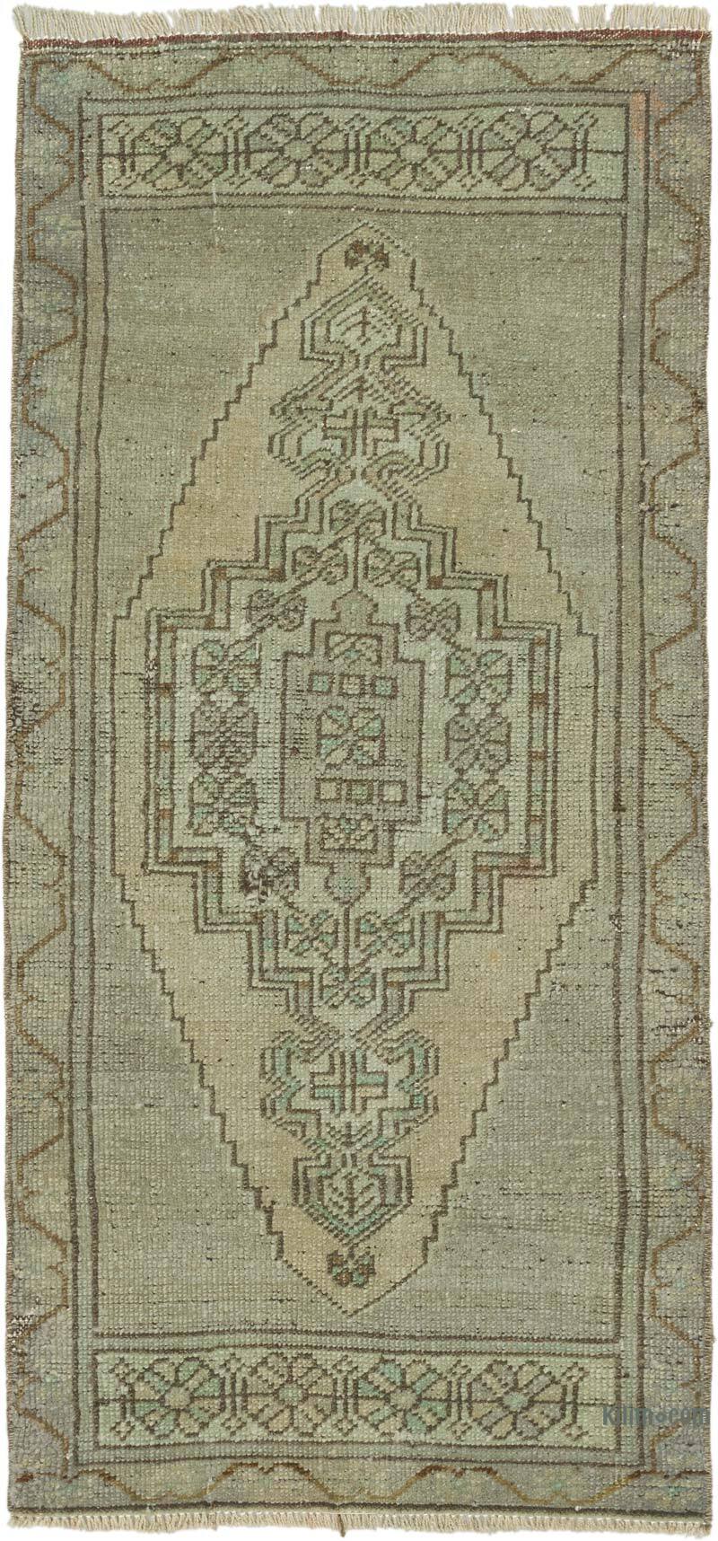 El Dokuma Vintage Halı - 51 cm x 106 cm - K0076431