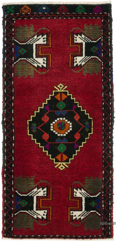 El Dokuma Vintage Halı - 51 cm x 109 cm