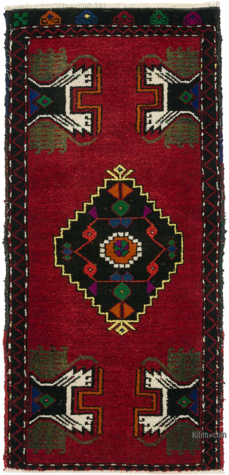 El Dokuma Vintage Halı - 51 cm x 109 cm - K0076435