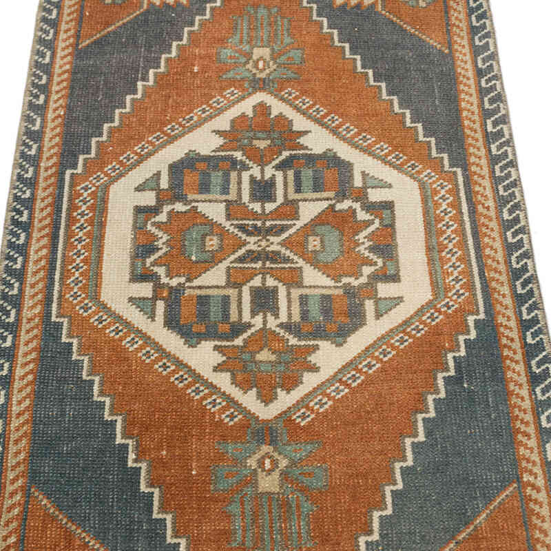 El Dokuma Vintage Halı - 49 cm x 96 cm - K0076436