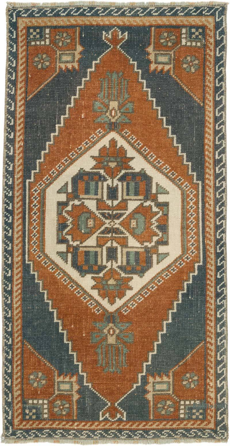 El Dokuma Vintage Halı - 49 cm x 96 cm - K0076436